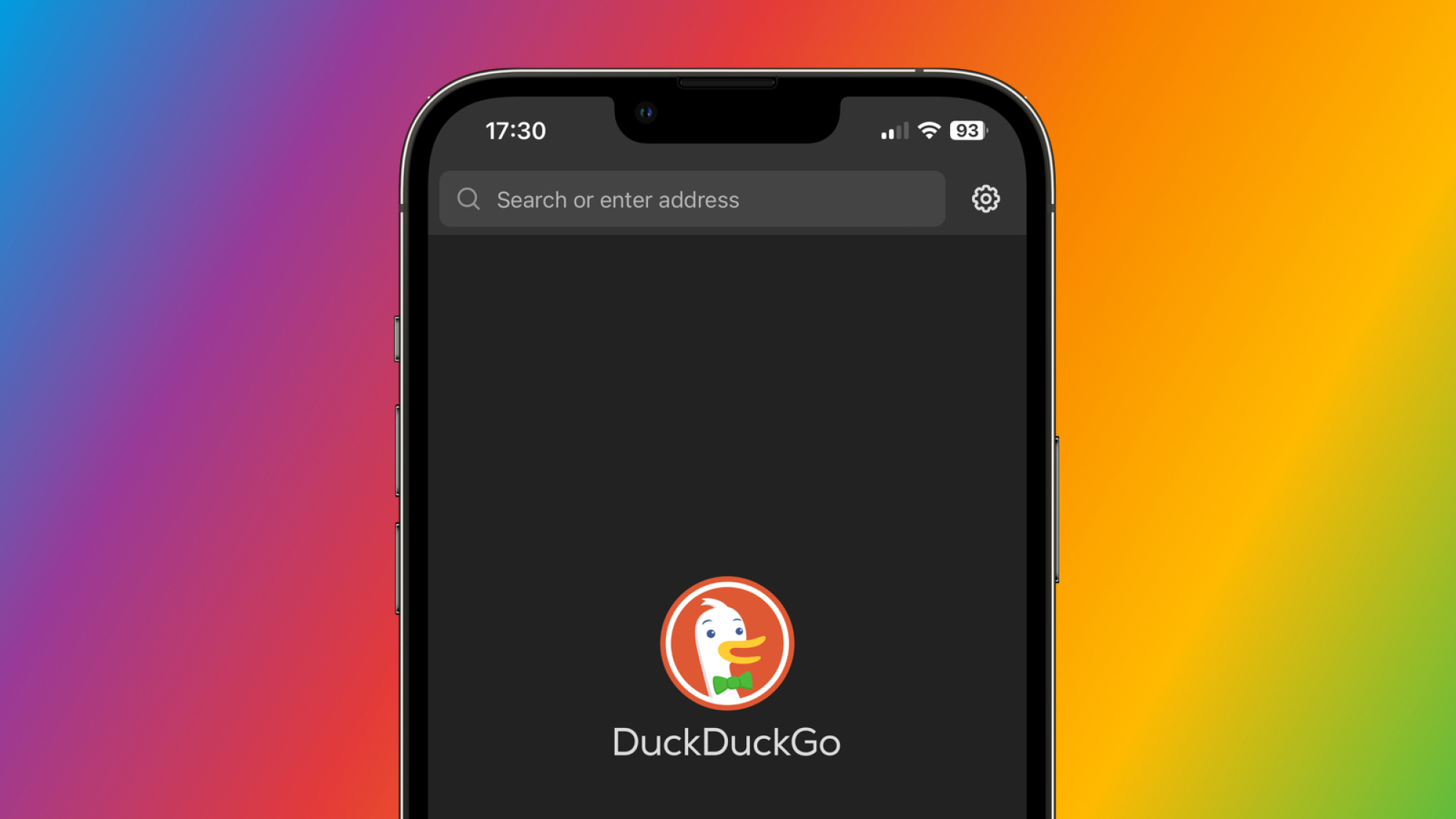 The DuckDuckGo browser on an iPhone.