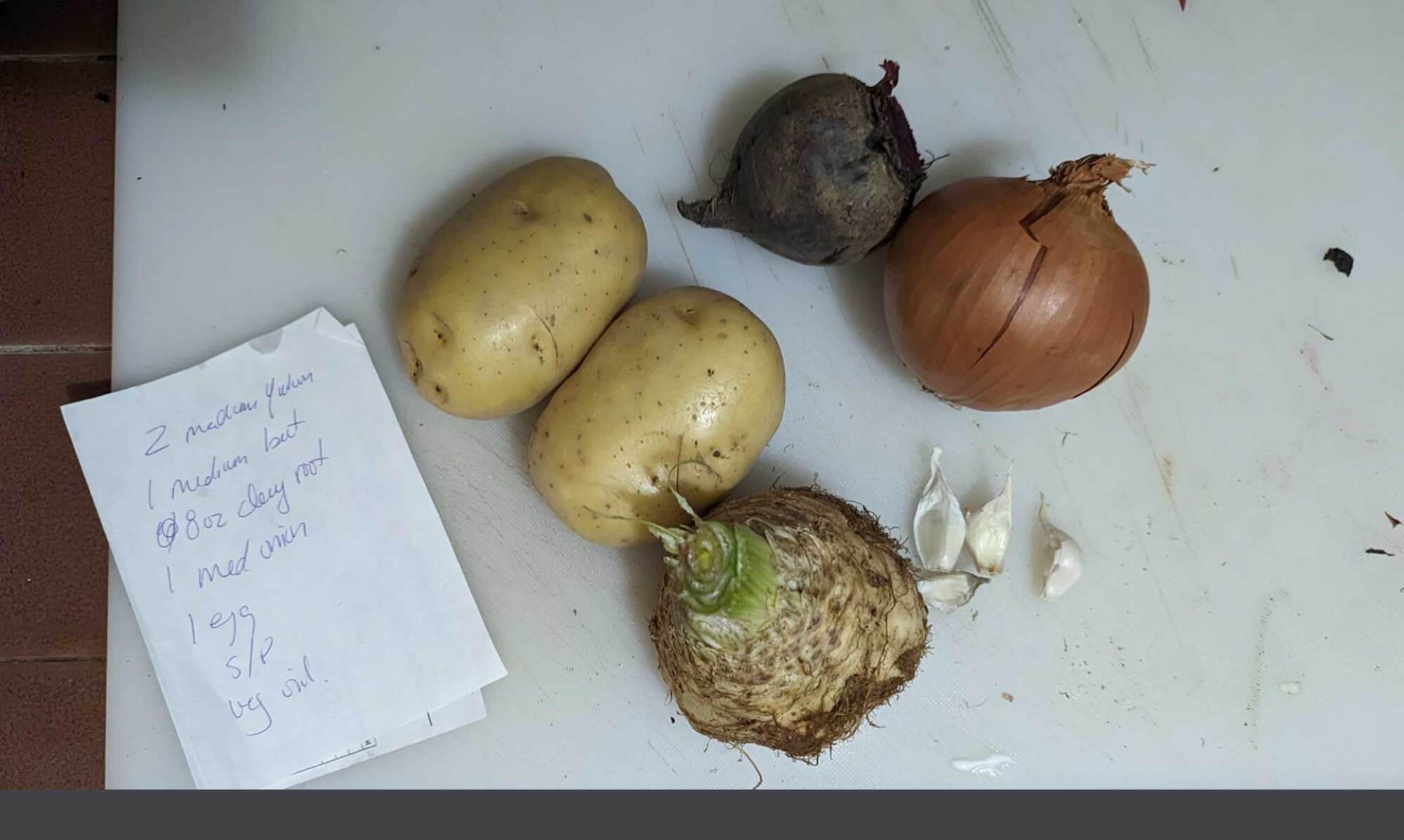 image of latke ingredients