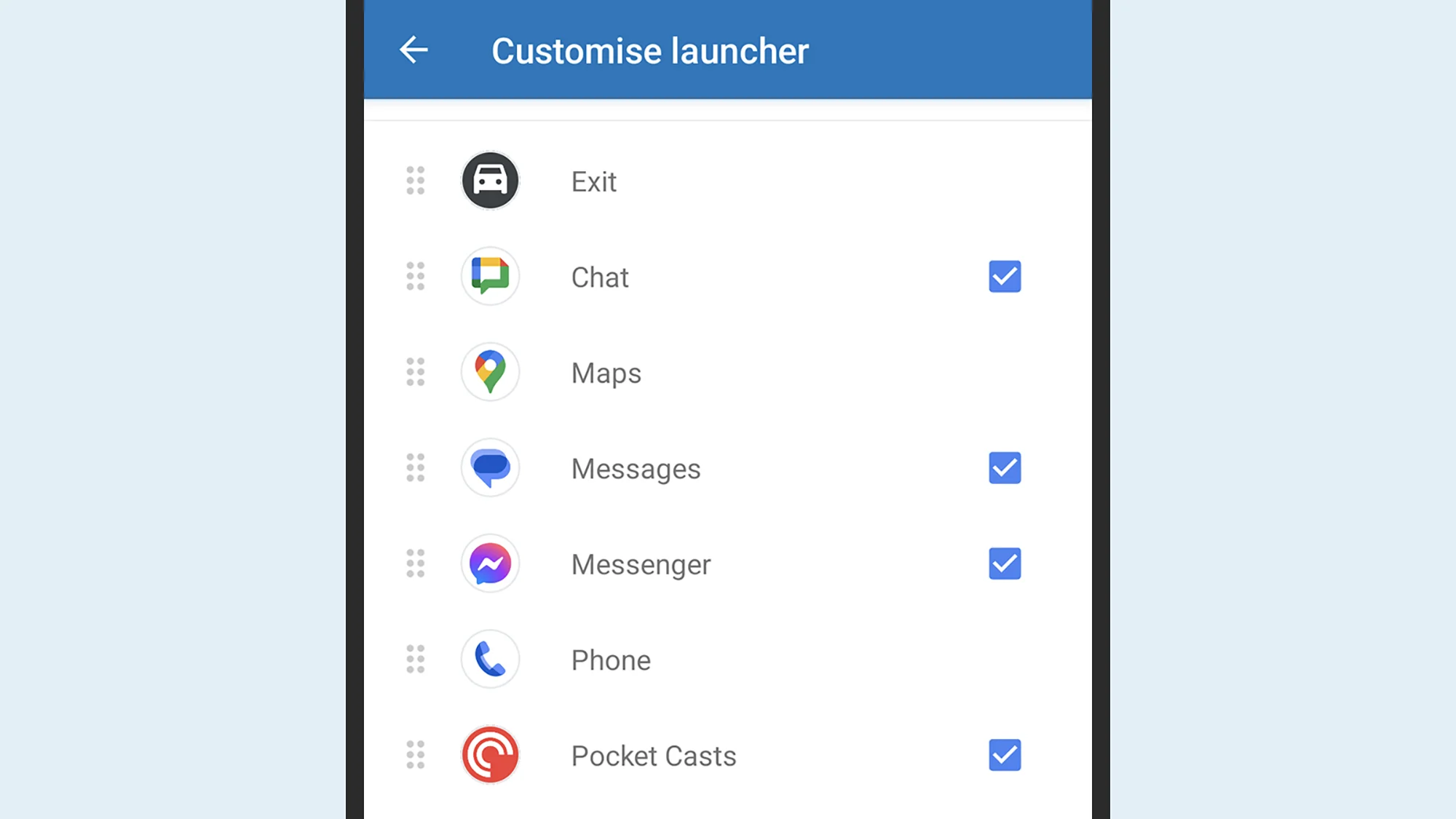 Android Auto settings