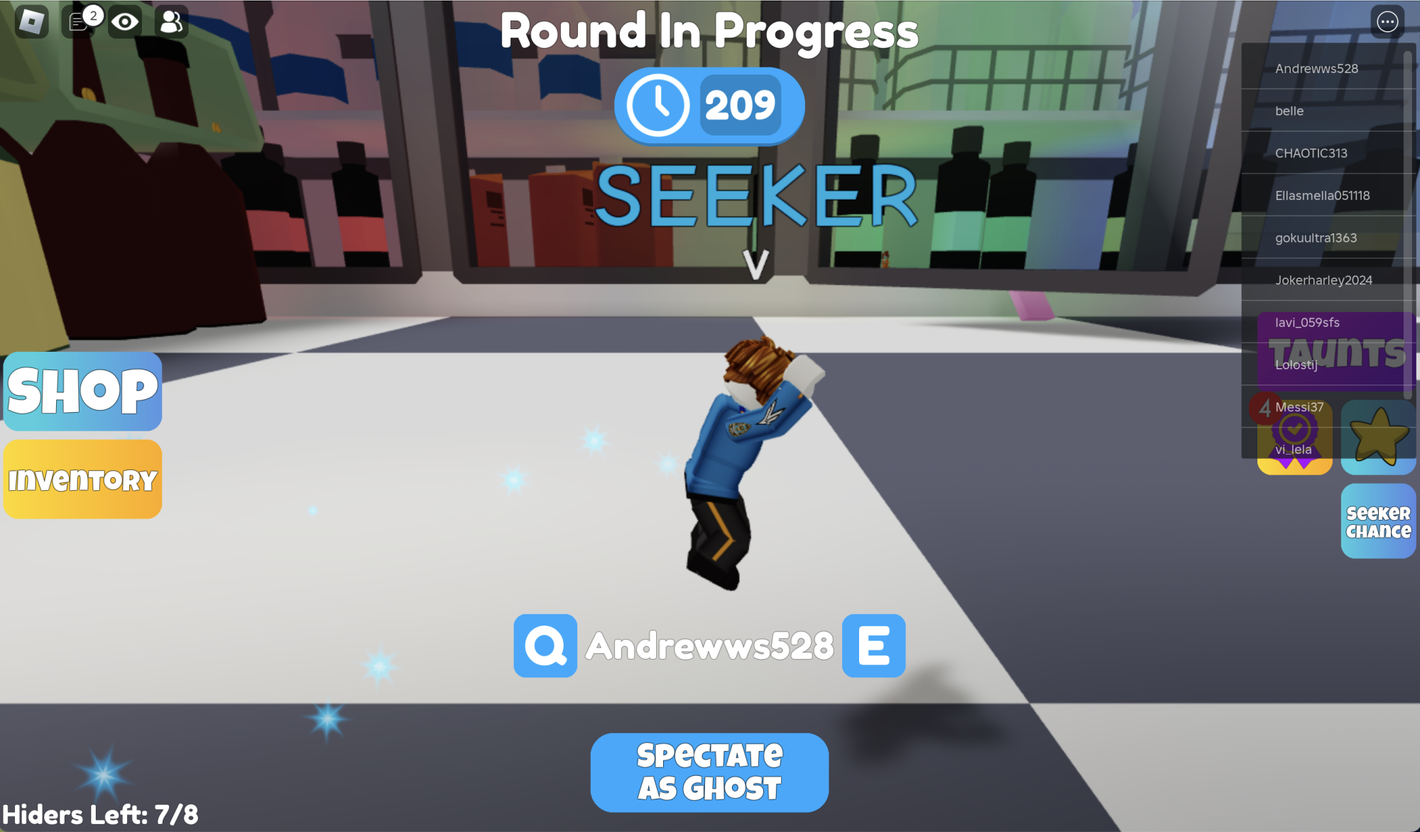 A screenshot of Mega Hide and Seek