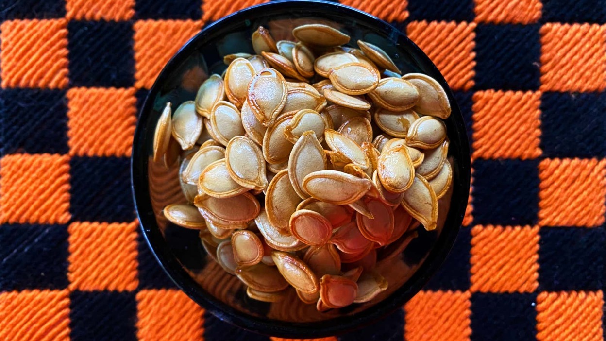 Beer-brined pumpkin seeds