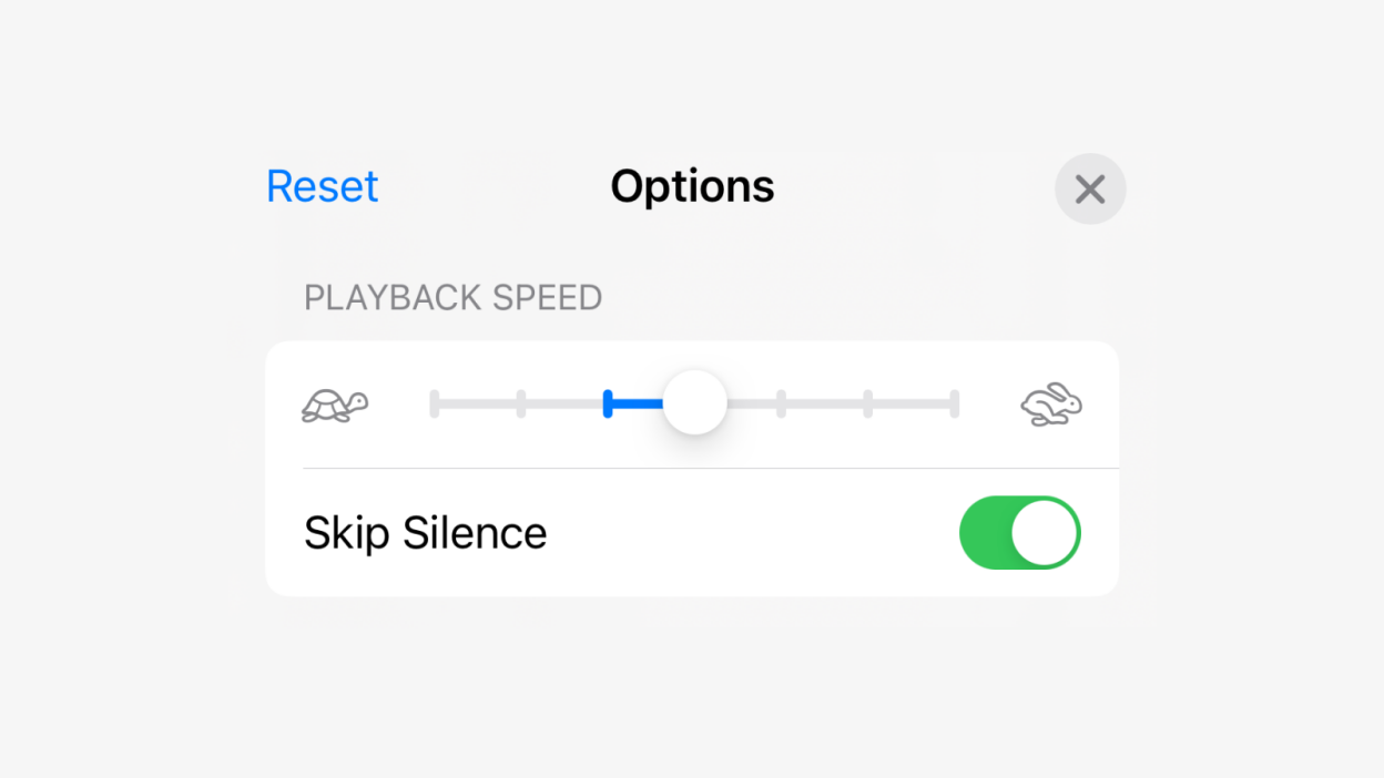 Enable “Skip Silence” to automatically cut long pauses