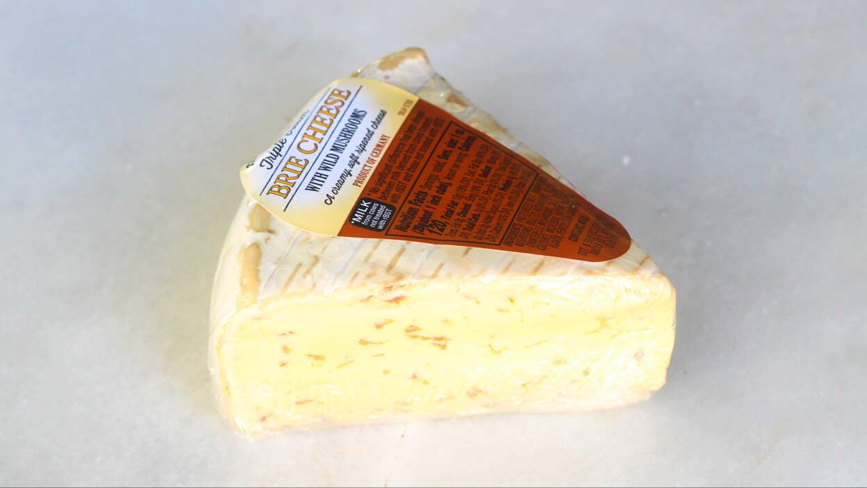 Mushroom-packed brie