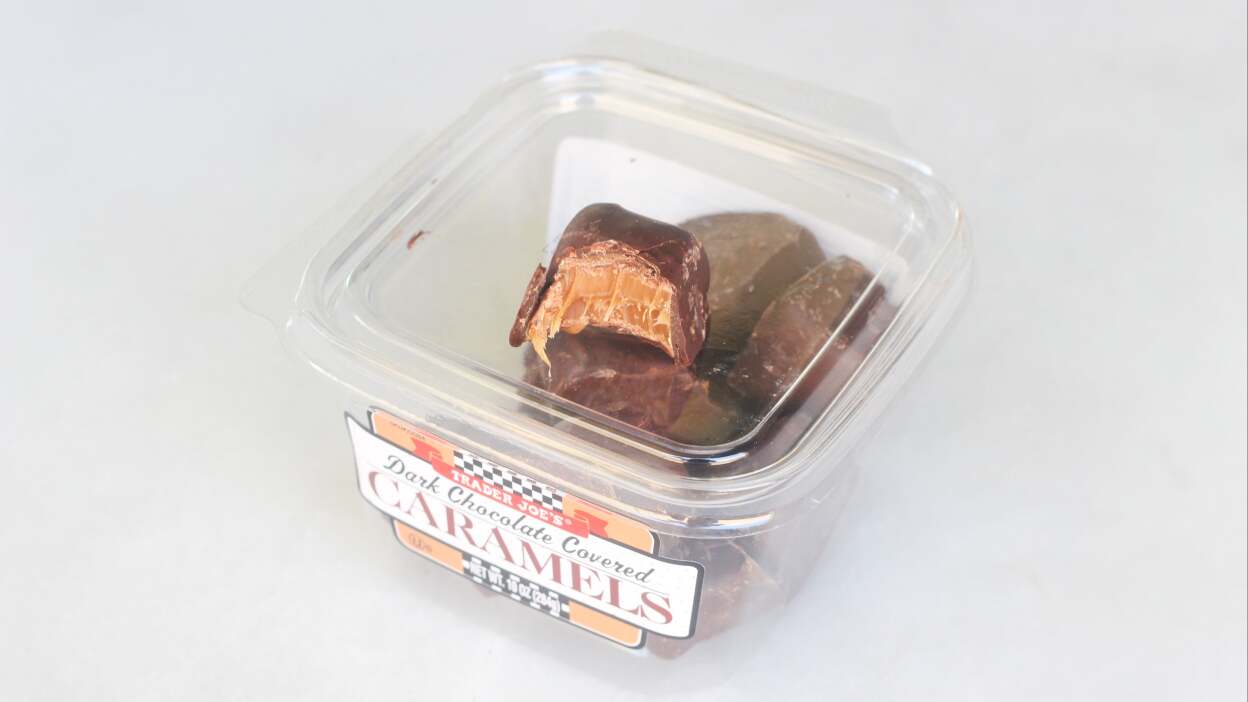 Dark chocolate-covered caramels