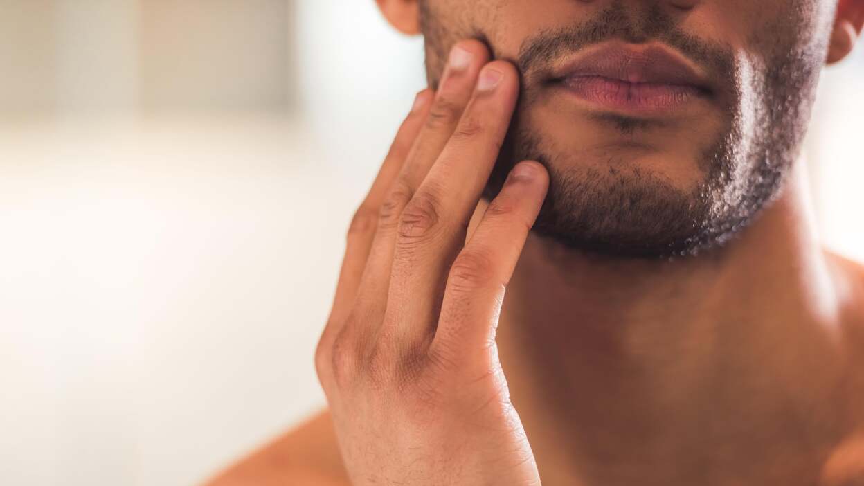 Flicking beard hair 