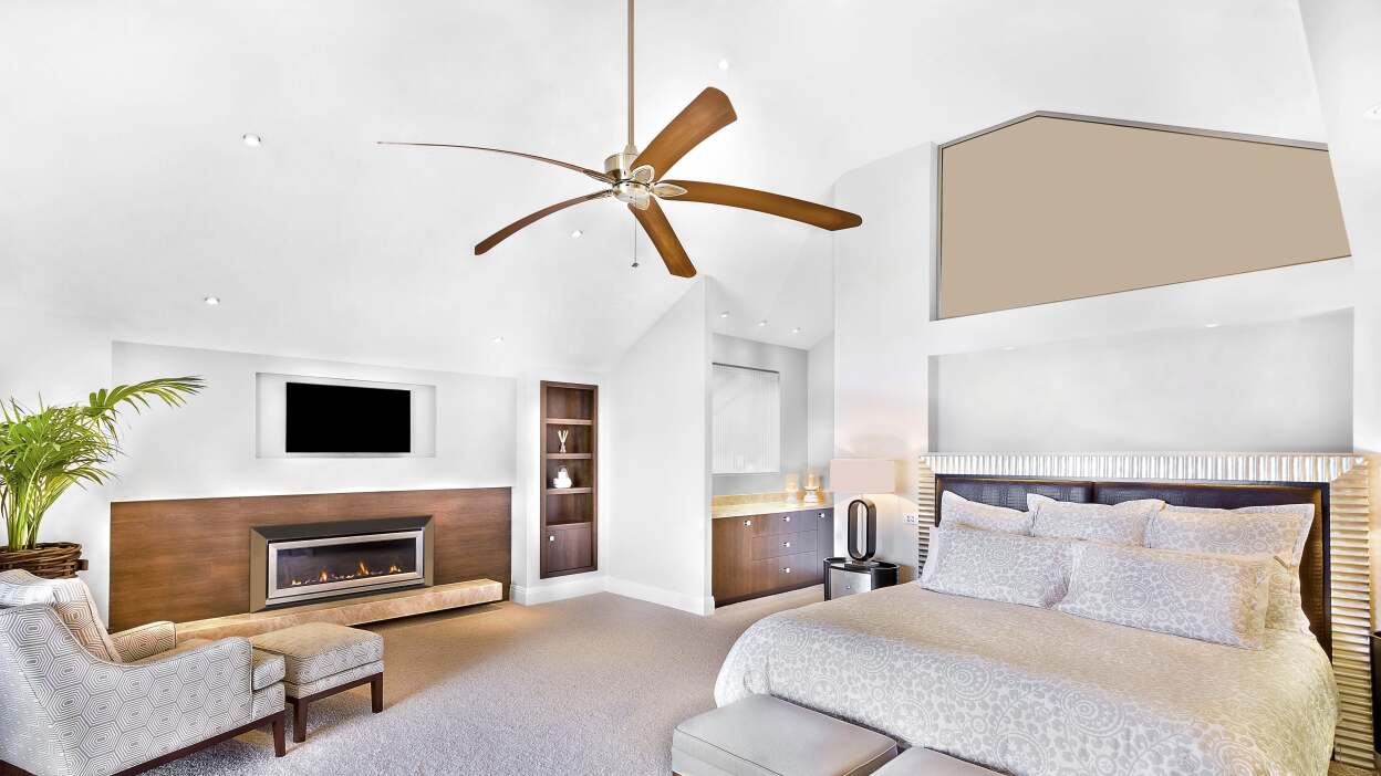 Dust ceiling fans with a pillowcase