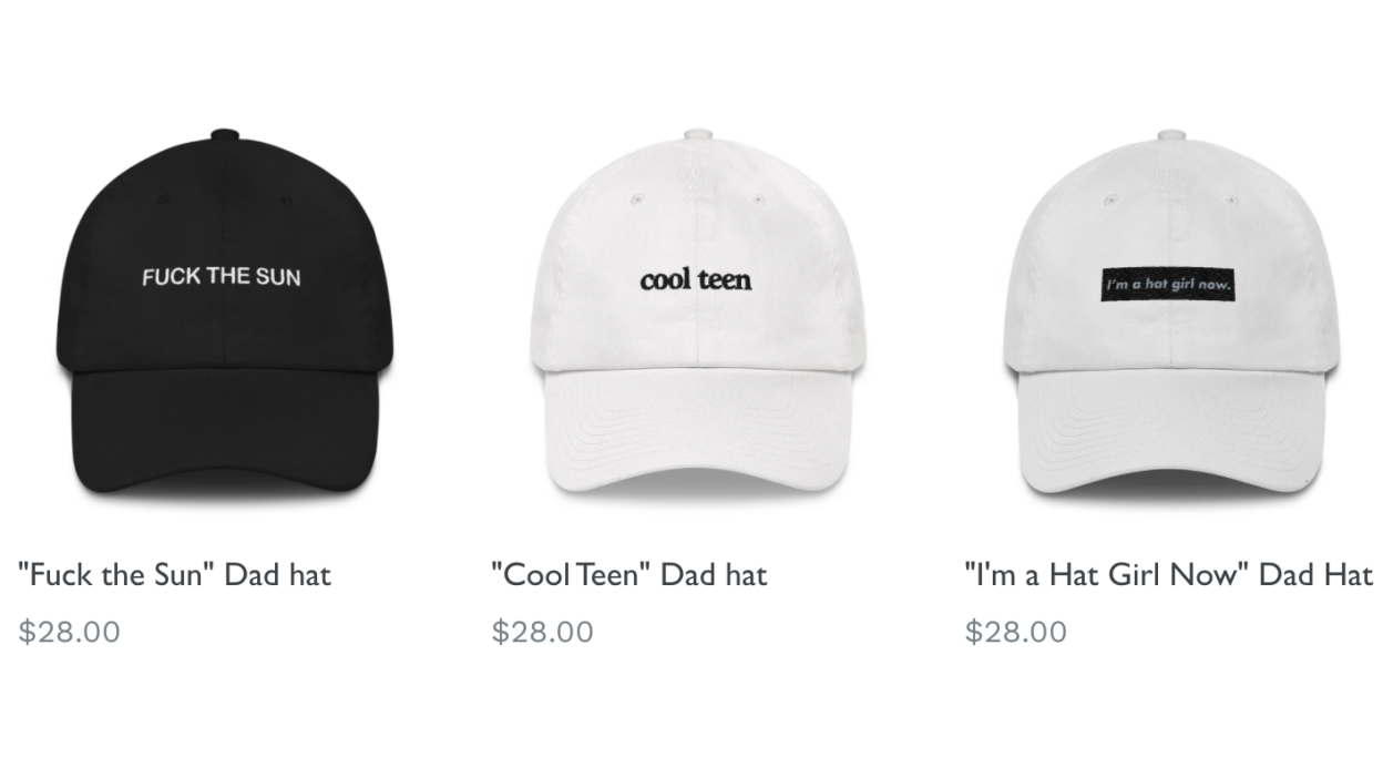 “Fuck the sun” dad hats